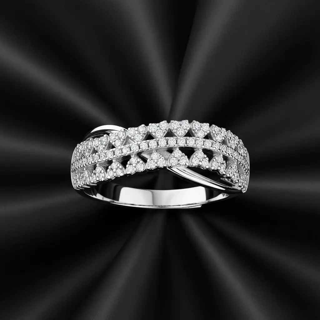 Infinity Crossover 84 Stone Moissanite Ring