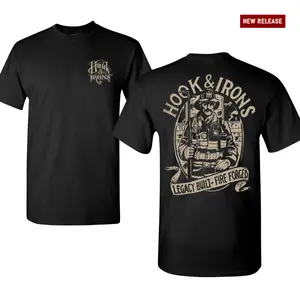 Hook & Irons Firefighter T-Shirt, Legacy Built Fire Forged Fireman Tee, Vintage Firefighter Graphic Shirt, Fire Department Pride First Responder Shirt