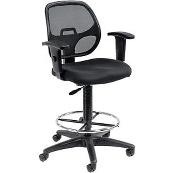 Interion A2911TMIXPlus22A4 Fabric Drafting Stool - Black