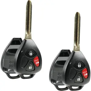 Key Fob Shell For 2006-2014 Scion,Toyota,Pontiac Keyless Remote Remote Case & Pad (HYQ12BBY, MOZB41TG, GQ4-29T), Set of 2