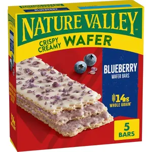 Crispy Creamy Wafer Bars, Blueberry, Whole Grain, 5 Bars, 6.5 oz