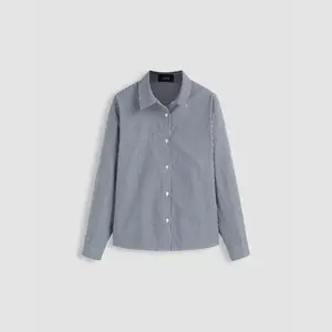 Cider [size 2-10] 90 Collar Striped Graphic Button Oversized Long Sleeve Shirt