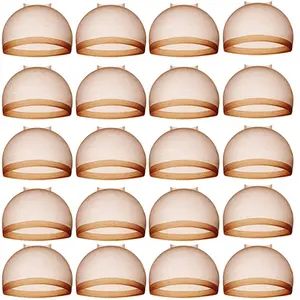20 count Dark Brown Transparent  Wig Cap, Thin Nylon Cap for Women, Suitable for Parties, Weddings, Graduations, , Halloween