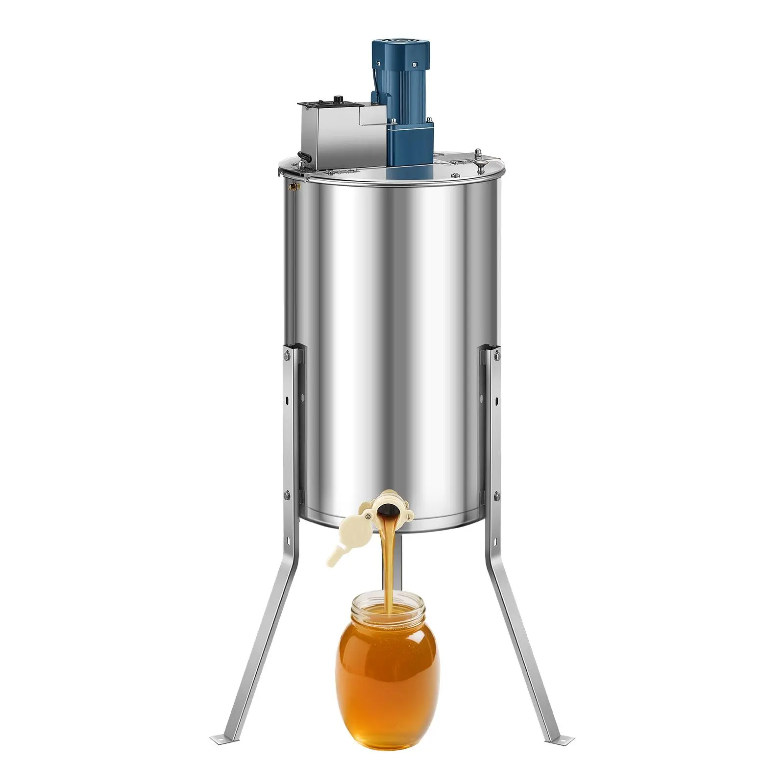 VEVOR 3-Frame Electric Honey Extractor, Stainless Steel Honey Spinner with Transparent Lid, 140W 26-33.8 in Adjustable Height, Speed Control, Space-Saving Beekeeping Honeycomb Extraction Equipment