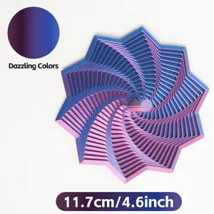 FAPZOX 3D Printed Sensory Fidget Star, ASMR Stress, Relief Whirling Spiral with Handle Mesmerizing Visual Sound Fidget Toy,2026 Dazzling Colors 11.7cm 4.6inch