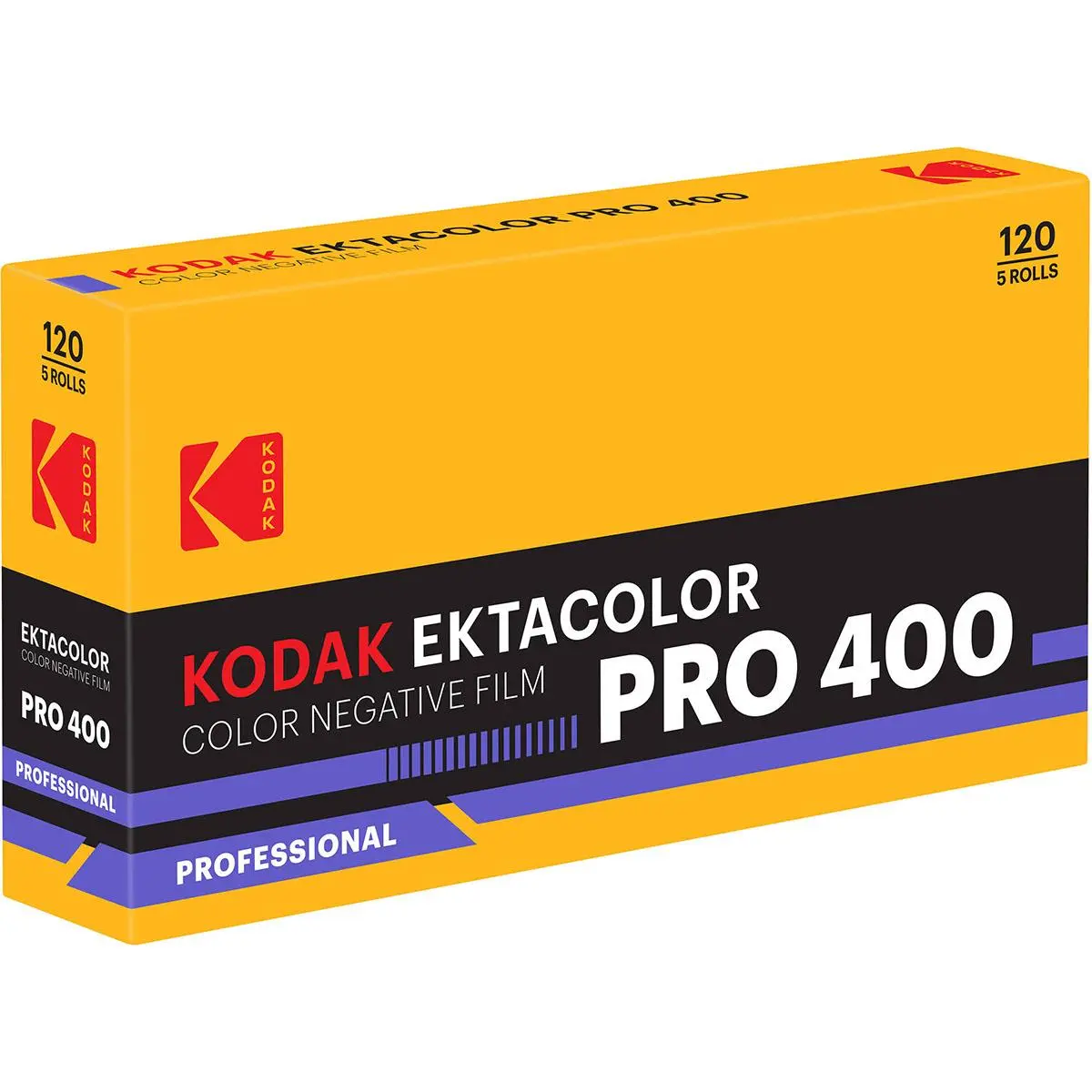 Kodak Ektacolor Pro 400 Color 120 Negative Roll Film, 5-Pack