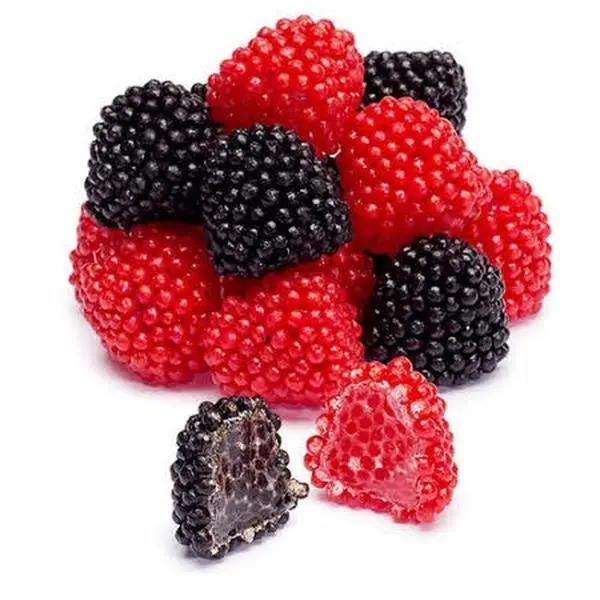 German Raspberry Gummy Candies - Fruit Flavored, Nonpareil-Coated Chewy Snack with Gelatin, Citric Acid, Multiple 8 oz/16 oz/32 oz Options, 24-Month Shelf Life, Cupboard-Storable Sugar Treat