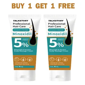 [BUY 1 GET 1 FREE] 5% Minoxidil Hair Growth Scalp Massage Cream with Keratin & Ginger Hair Care Solution for Men Women Prevents Loss Repairs Follicles Promotes Fast Regrowth Strengthens Roots Buy 1 Get 1 Free