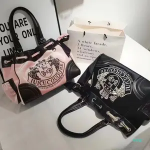 Women Blue Pink Top-handle Bag Large Capacity Girls Y2k Denim Boston Bag Designer Crossbody Handbag Multi-pocket Tie-dyed Bags