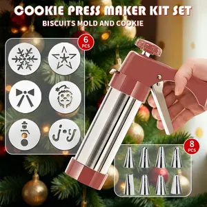 Cookie Gun Extruder Machine, Cream Icing Gun, Decorating Nozzle for Home Use, Baking Tool for Cookies and Pastries