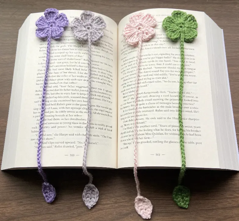 Crocheted Flower Book Mark