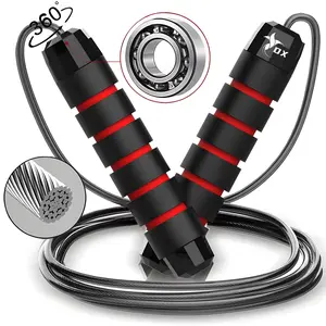 With Ball Bearings Adjustable Tangle-Free Speed Wire Jump Rope Workout with Foam Handles for Fitness Home Workouts and Slim Body