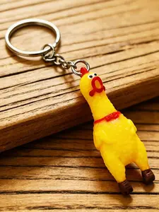 Mini Screaming Chicken Keychain, Funny Rubber Squeeze Toy, Creative Cartoon Stress Relief, Car Wallet Bag Pendant, Halloween Gift
