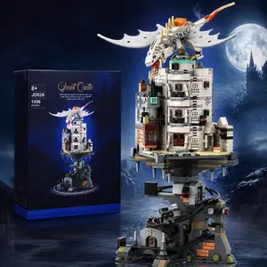 Magic Bank Wizard Castle Building Set, 1056PCS Medieval Magic Castle Model, DIY Assembly Desktop Decor, Movie Themed Collectible Toy, Birthday Gift for Magic Fans & Block Collectors, Stress Relief Creative Hobby Kit,Large Collectible Model Kit cat