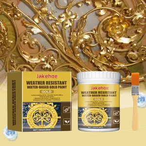 Jakehoe Weatherproof Paint, Waterproof Paint, Metal Paint for Roman Columns, Outdoor Gold Leaf Paint, Durable Water-Resistant Finish