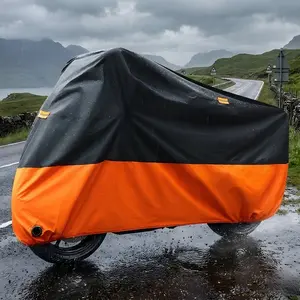 Motorcycle cover Heavy-duty pedal cover, waterproof outdoor all-season, all-weather quality protection, with night reflective strips, keyholes and storage bags, the best gift for motorcycles, Halloween, Christmas gifts Motorcycle Accessories