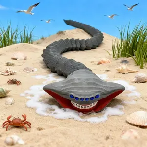 Deep Sea Monster Series Swallowing Ocean Creature Toy, Ecuador Mouth Shark 3D Print Creative Gift Figurine, Jointed Action Figure