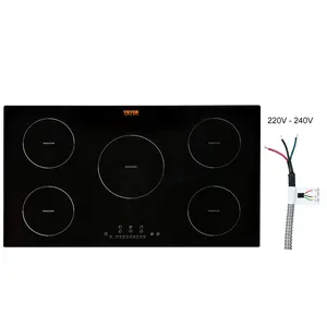【DealsForYouDays】VEVOR 36-in Built-in Multi-Function Induction Cooktop - 5-Burner Kitchen Appliance, 9200W, 9 Heating Levels, LED Touch Display, Child Lock, Over-Temperature Protection, Timer, Cast Iron Compatible, Father's Day Gift Option