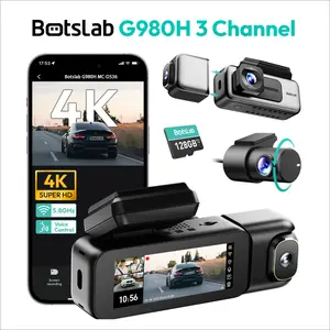 Botslab 4K 3 Channel Dash Cam with 3.18" Touch Screen Night Vision GPS WiFi Voice Control 24/7 Parking Mode 128GB Card