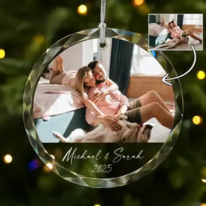 Personalized Couple Photo Crystal Ornament, Custom Picture Anniversary Gift for Boyfriend Girlfriend, Custom couple gift, Boyfriend girlfriend gift, Crystal photo gift, Personalized acrylic decor, Valentines day gift,