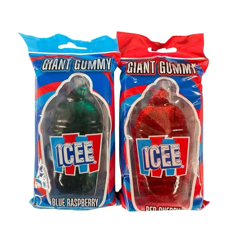 Icee Giant Gummy Blue Raspberry & Red Cherry Flavors - 1 Candy per flavor