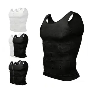 Men Solid Compression Vest, Tummy Control Shaping Vest,Men Sleeveless Shirt Shapewear,Men T-Shirt Sport Vest,Men Breathable Round Neck Compression Tank Top Men Shirt