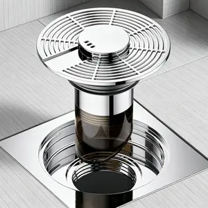 Adjustable Size Stainless Steel Floor Drain Core Anti-Backwater Drain Protector Fit Most Standard Floor Drains