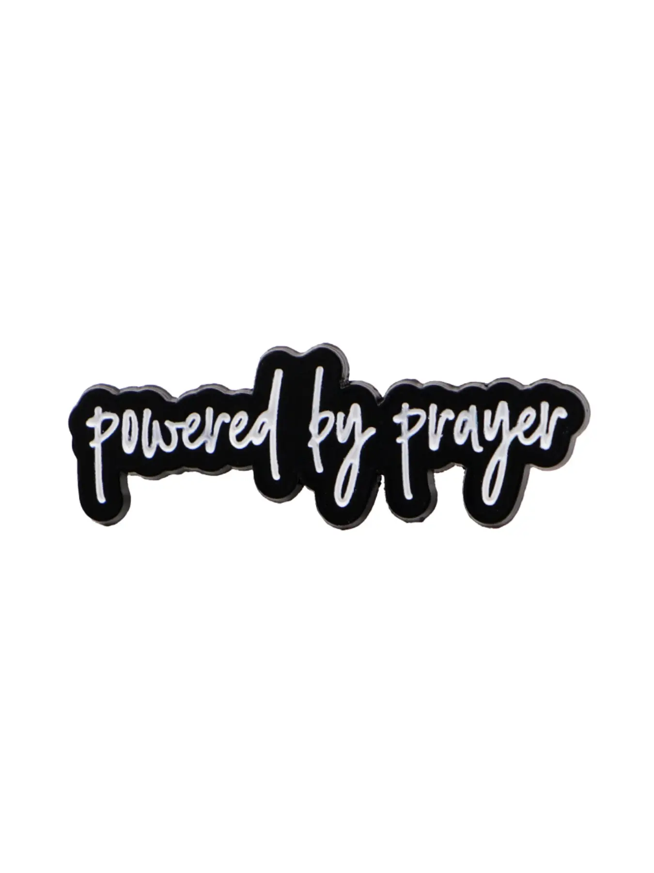 "powered by Prayer" Personalized Quote Brooch, Lapel Brooch, Lapel Pin, Brooch Pins, Stylish Accessories for Men and Women, Perfect Gift for Friends and Colleagues, Fashion Accessory