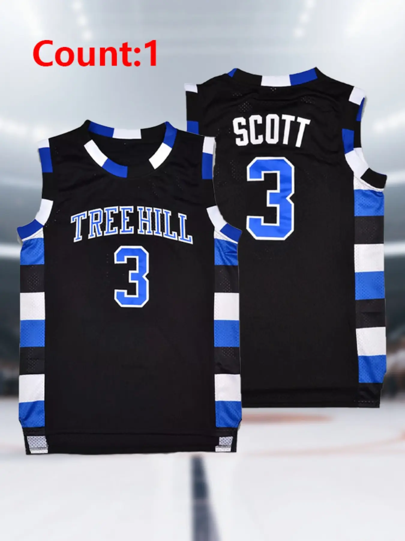 Basketball Stylish Jersey #3, Breathable Polyester Fiber, Embroidered Letters & Numbers, Loose-Fitting, Casual Training Wear, Sports Top, Athletic Training Apparel, Fall&winter