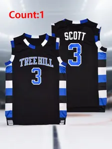 Basketball Jersey #3, Breathable Polyester Fiber, Embroidered Letters & Numbers, Loose-Fitting, Casual Training Wear, Sports Top, Fall&winter