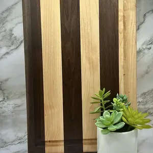 Handcrafted Hardwood Cutting Board | Alternating Walnut and Maple
