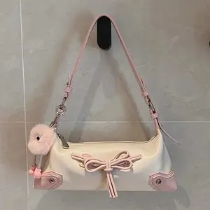 Y2K pink ribbon bow butterfly shoulder bag crossbody bag