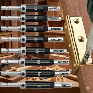 Industrial Grade Anti-Slip Drill Bit Set, Drill Bits Set: Heavy Duty Carbide for Metal & Wood, High Precision Boring Tool with Stainless Guide, DIY Furniture Making & Home Renovation Kit, Drill Bit Extension