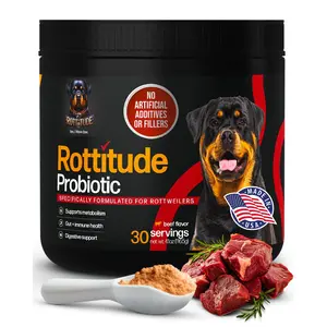 Rottitude Probiotics for Dogs – Natural Dog Probiotics for Digestive Health, Gut Health, Yeast, Itchy Skin & Itchy Ears – Probiotic for Dogs – Dog Probiotic Supplement for Rottweilers