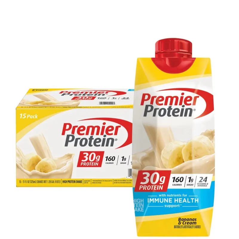 30g High Protein Shake Banana & Cream 11 fl oz 15 Pack with Immune Health Support 30g High Protein Shake Banana & Cream 11 fl oz 15 Pack with Immune Health Support