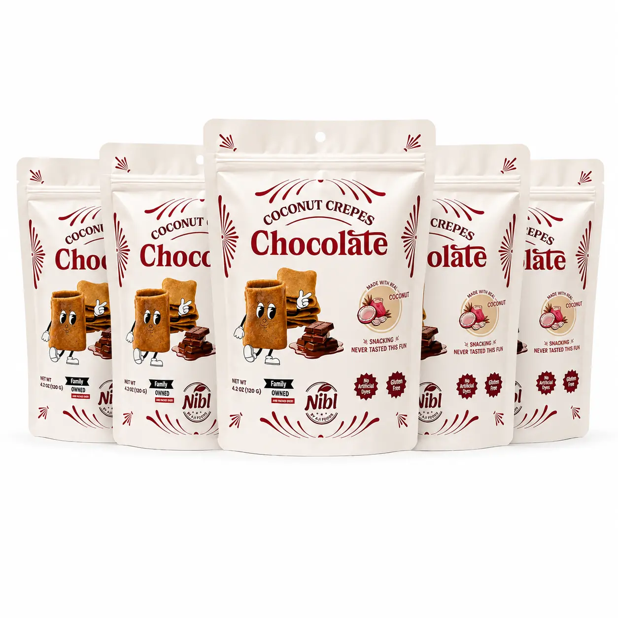 5 Pack - Nibl Chocolate Coconut crepes