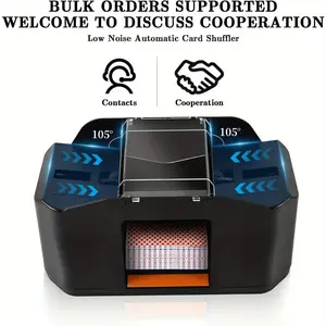 Rechargeable 2-Deck Card Shuffler – Quiet & Fast for Casino, Poker, UNO – Auto Shuffle w/ Smart Counting & Timing – Home & Commercial Use