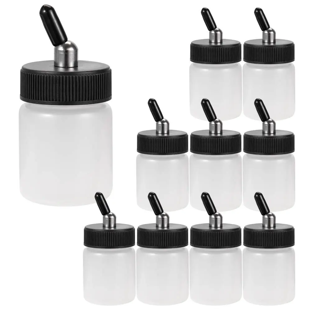OPHIR 10x 22CC Dual Action Airbrush Plastic Bottle Jars Professional Paint Cup Air Brush Accessories