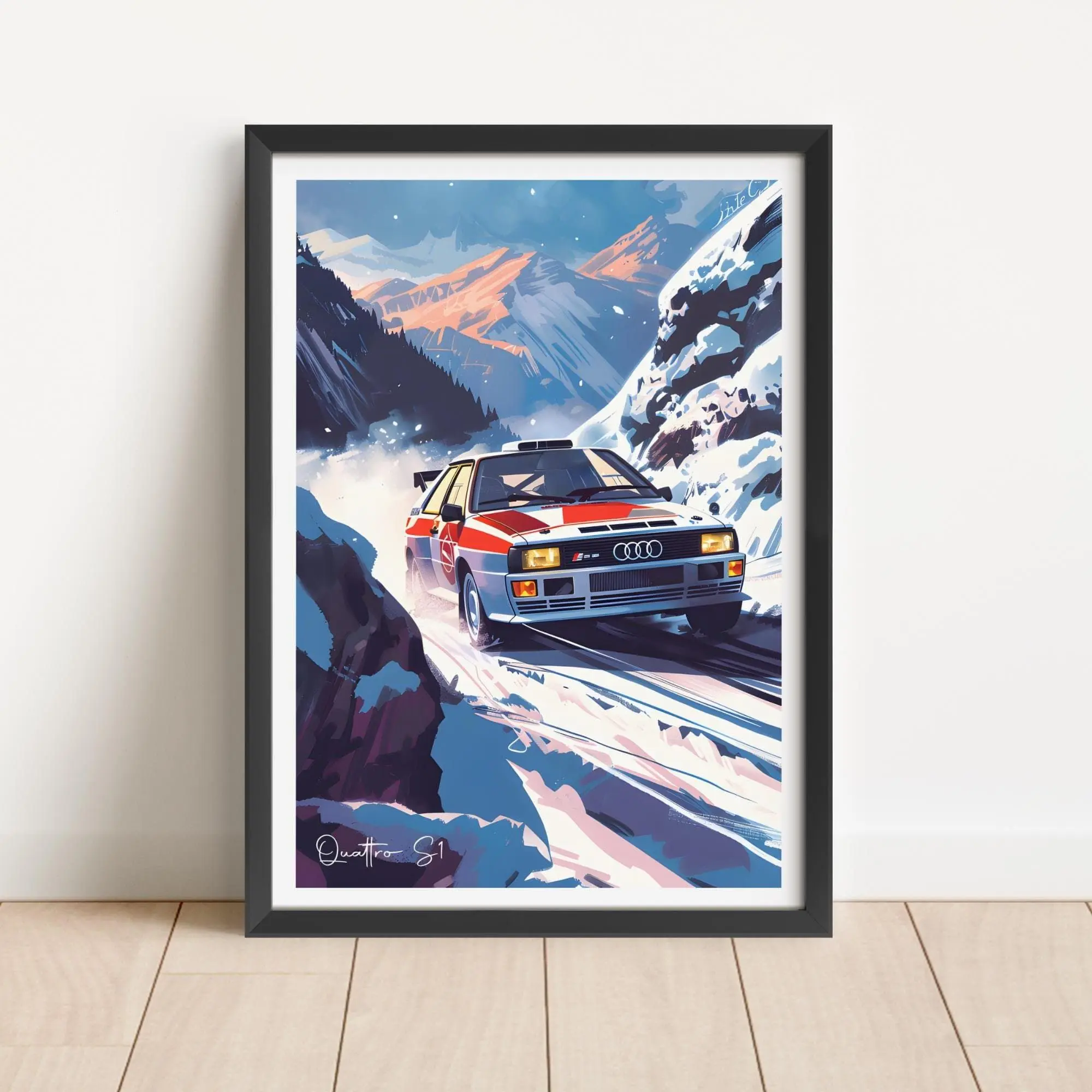 Unframed Multi-Size Artistic Giclee Rally Car Poster - 18x24,24x36,30x30 Inches Vehicles Automotive Wall Art, Home Decor Supplies for Room, Classic