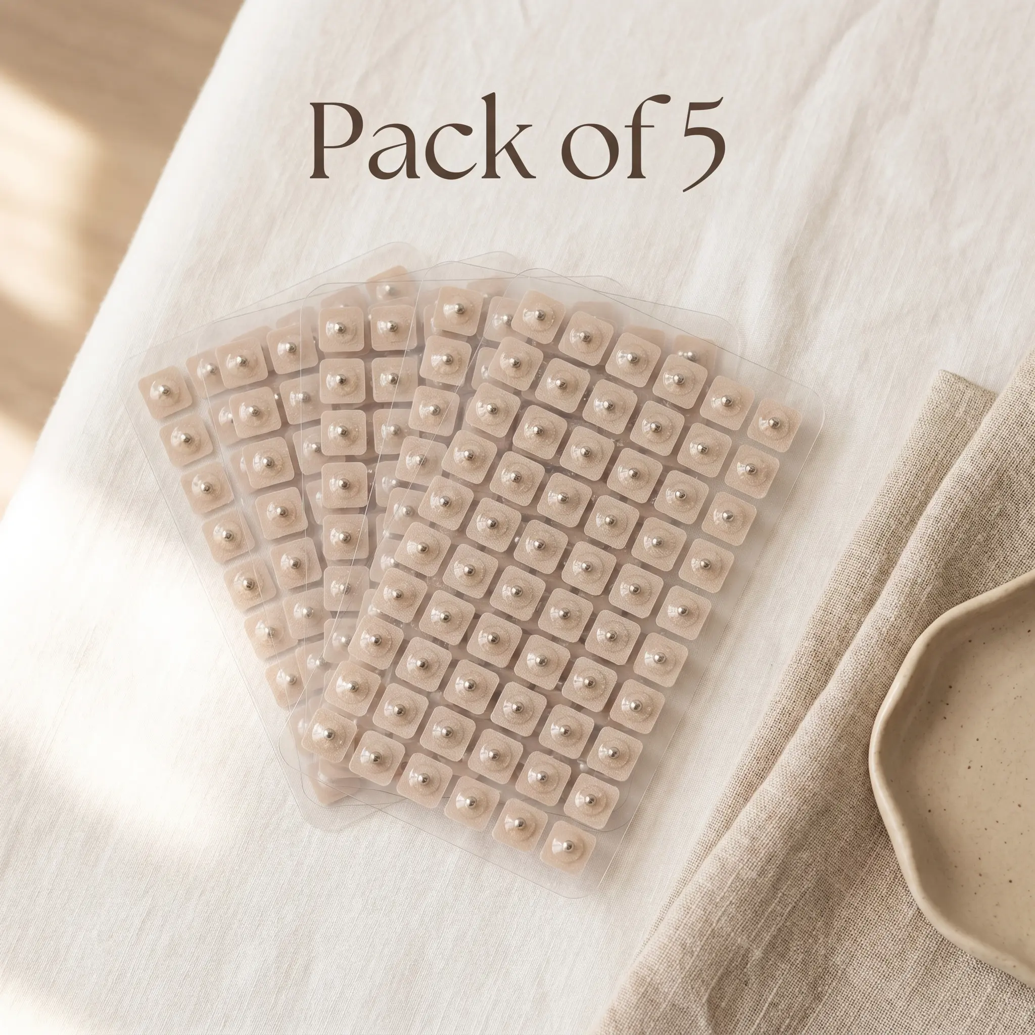 Traditional Gentle Adhesive Ear Seed Patch Multi-Pack Kit - Gold Acupuncture Stone Acupressure Seeds, Relaxation Aid with Guide, Beginner-Friendly Daily Manual Massage Self-Care Tool for Balanced Calm Feeling