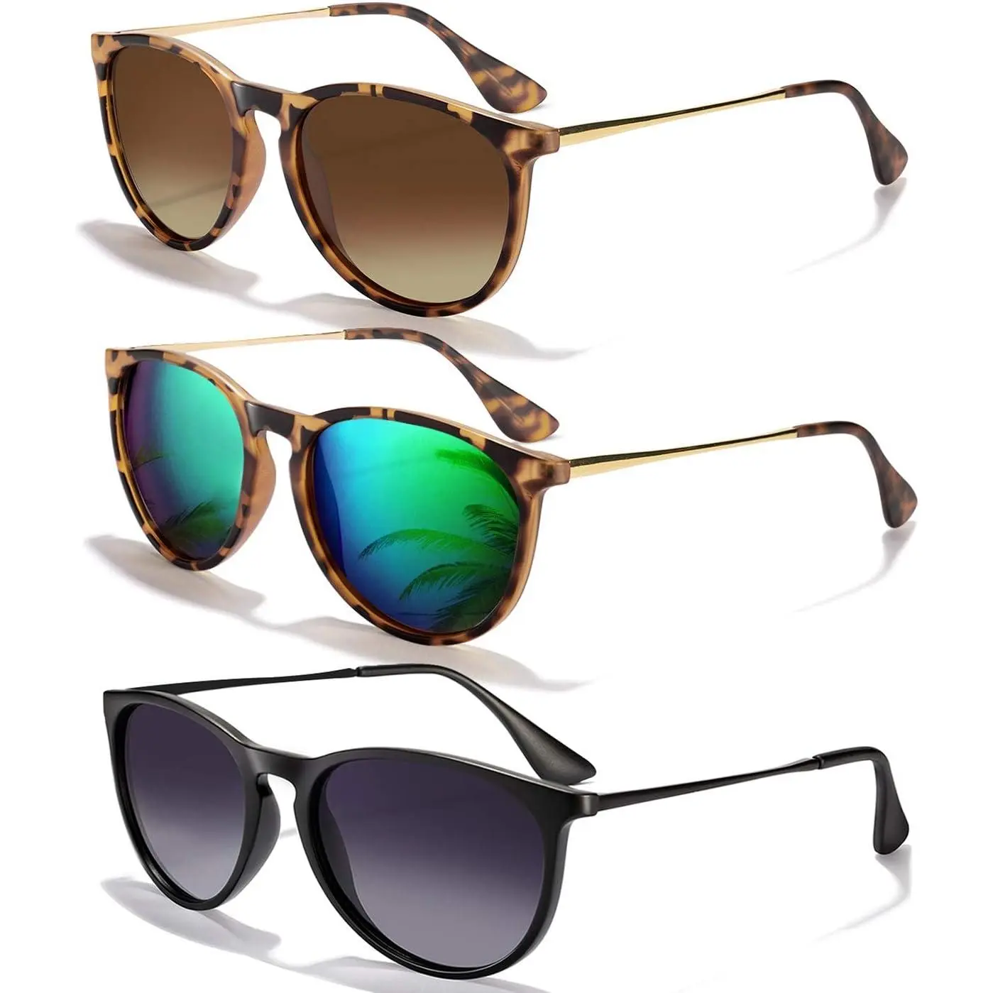 Vintage Round Sunglasses for Men and Women | Lightweight TR90 Frame with Polarized Mirrored Lenses for Biking and UV Protection