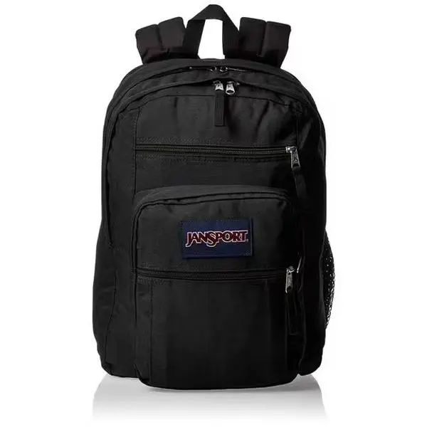 Jansport big student backpack Classic Suede Bottom Letter Patch College Backpack Large Capacity 15 Inch Laptop Student Daypack With Side Water Bottle Pocket