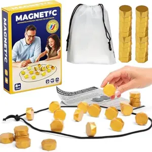 Block Magnetic Effect Chess Board Game, Creative,Interactive Puzzle, Two Player Desktop Game, Educational Fun for Kids, Tabletop Games