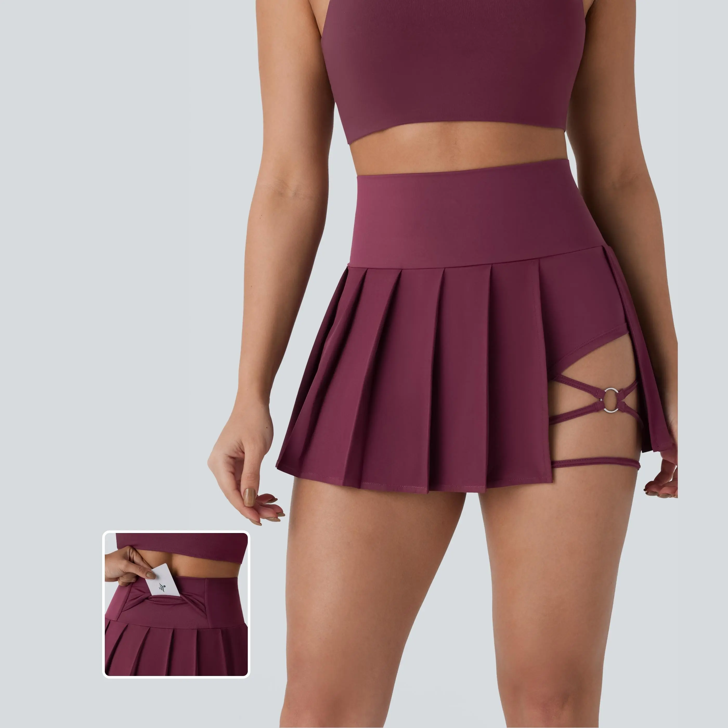 【Creator’s Pick】Halara Breezeful High Waisted Pleated 2-in-1 Side & Pocket Asymmetric Hem Quick Dry Mini Dance Skirt #summervibes