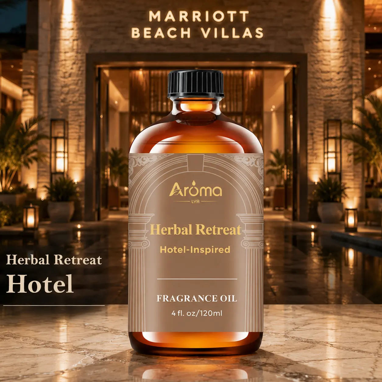 Hotel Diffuser Oil Inspired by Marriott Beach Villas 120ml- Herbal Retreat Hotel Essential Oil- Eucalyptus, Lavender, Cedar for Diffusers Pleasant Fragrant