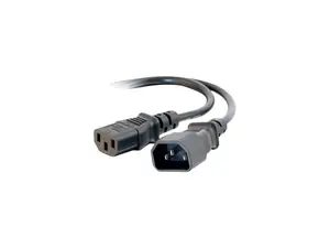 C2G 29933 16 AWG 250 Volt Computer Power Extension Cord - IEC320C14 to IEC320C13, TAA Compliant, Black (5 Feet, 1.52 Meters)