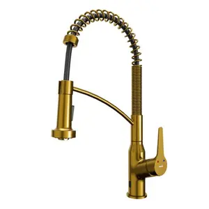 Alston Gold Touchless Kitchen Faucet – Motion Sensor Activation, Pull-Down Spray, High Arc Spout, 360° Swivel, ADA Compliant, Dual Function Spray, Lead-Free Brass, 1.8 GPM, Easy Install with Mounting Kit