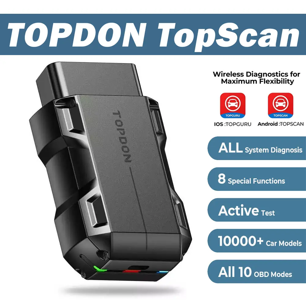 [SummerFinds]TOPDON TopScan Lite Bluetooth OBD2 Scanner - Automotive Diagnostic Tool with Bidirectional Control, FCA AutoAuth, 8+ Hot Resets, Repair Guides, Performance Test for iOS & Android , Vehicle Diagnostic Scanner