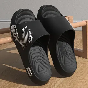 Men's Comfortable Slippers: Non-Slip, Lightweight Men's Slippers - Durable,hollow breathable design, fashion letter printing design, street style must have! Black Footwear Flipflop Walking Shoes Tsinelas Parent Pedal