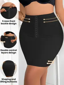 High-Waisted Body-Shaping Skirt with Adjustable Waist Belt, Sexy Fitted Pencil Skirt, And Base Layer Skirt